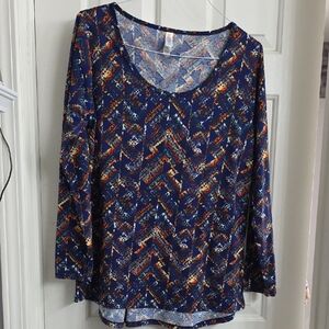 Colorful Chevron Long Sleeve Top